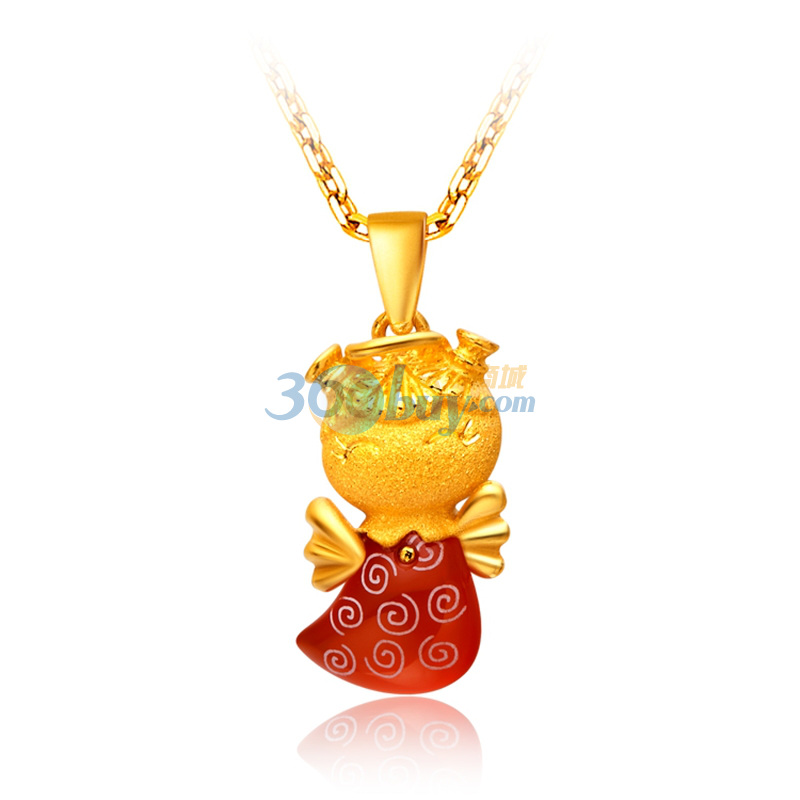 周大福 福星宝宝之平安宝宝 黄金足金吊坠 R10090